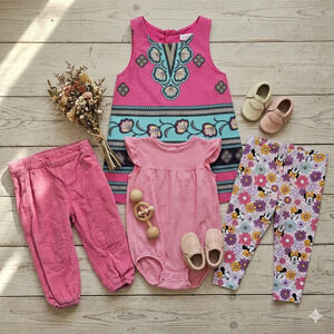 Boutique Baby Girl 4-Piece Bundle | 12M | Disney, H&M, Genuine Kids, Carter's